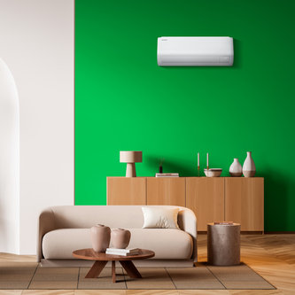 Modern villa living room design interior, beige furniture, bright walls, hardwood flooring, sofa, armchair with lamp. Concept of relax. 3d rendering; Shutterstock ID 2112311690; Projectnummer: 23091880; job:  Samsung_Climate_Solutions_Photography_Pitch; client: Lukkien; other: 